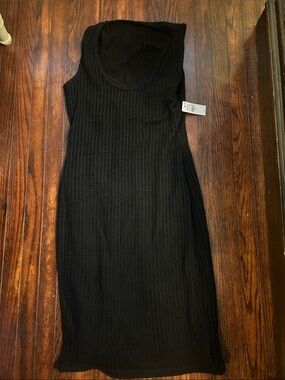 Express Black Midi Sleeveless Knit Dress